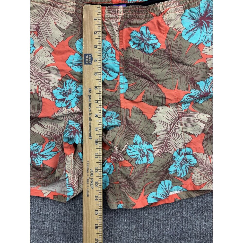 Patagonia Baggies Shorts Mens Medium Orange Floral‎ Hawaiian Mesh Lined Nylon - Picture 5 of 7